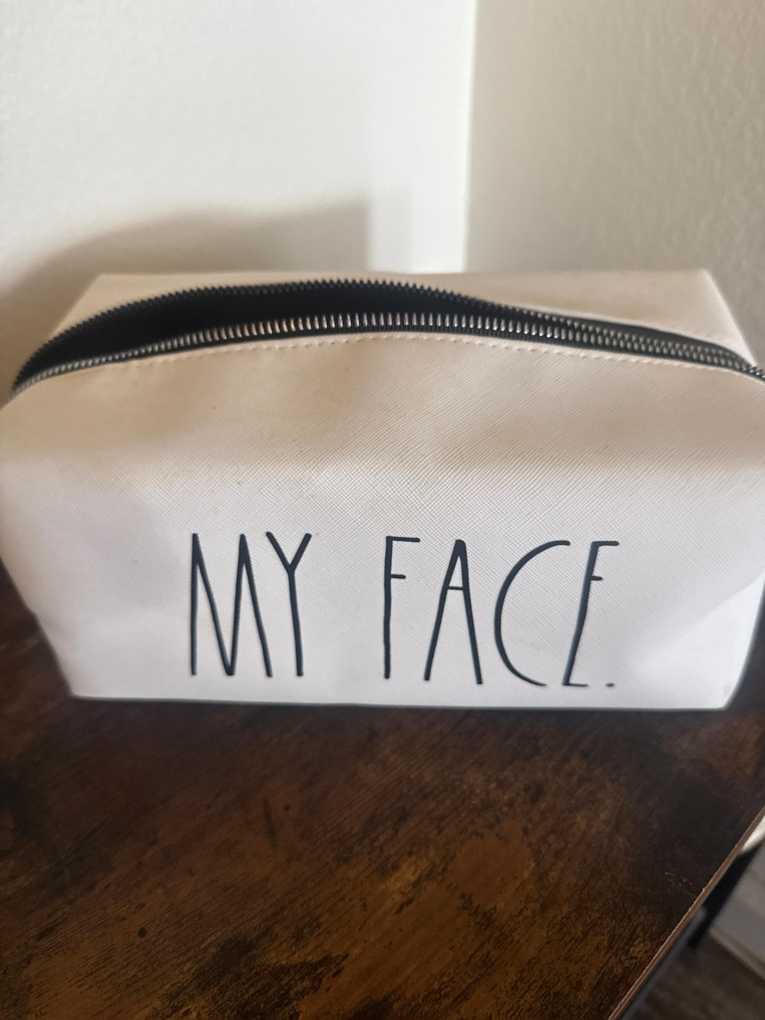 Rae Dunn cosmetics bag white