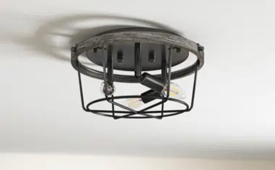 3-light Rustic Farmhouse Flush Celling Mount Light