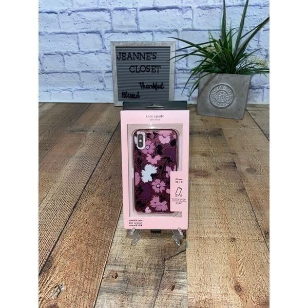 Kate Spade Comcold Case iPhone XS X Pink Gala Floral Shimmer Nwt New in box