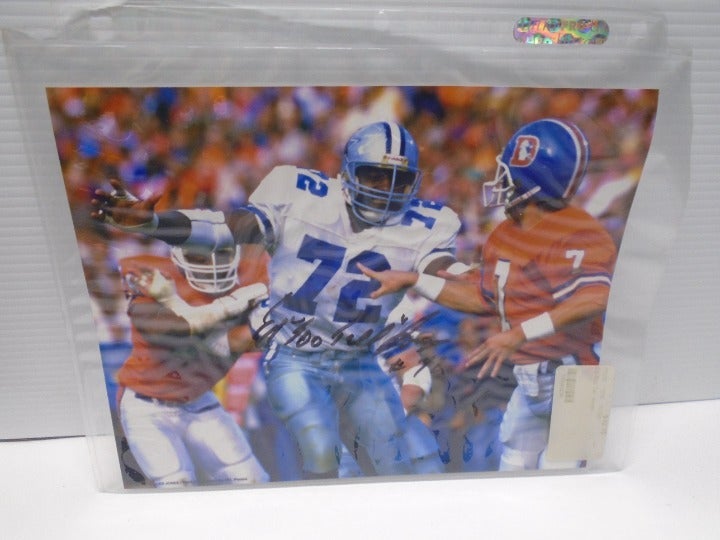 VINTAGE ED TOO TALL JONES SIGNED 8 x 10 COLOR PHOTO DALLAS COWBOYS