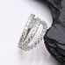 14 Karat White Gold Triple Hoop Sparkle Rows Seamless Clicker Hoop Ring - 10mm