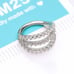 14 Karat White Gold Triple Hoop Sparkle Rows Seamless Clicker Hoop Ring - 10mm