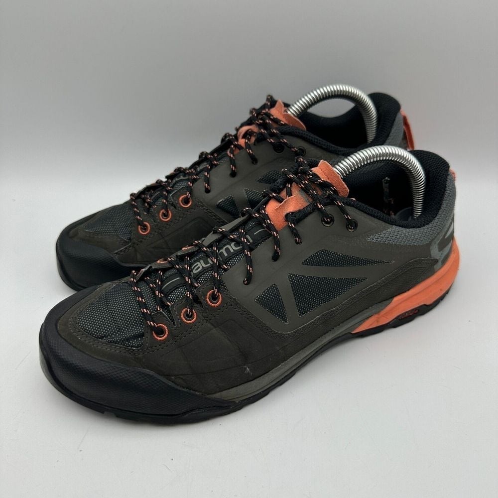 Salomon x Alp Spry GTX 398601 Hiking Shoes Women's US 8.5 Gray Orange Lace Up