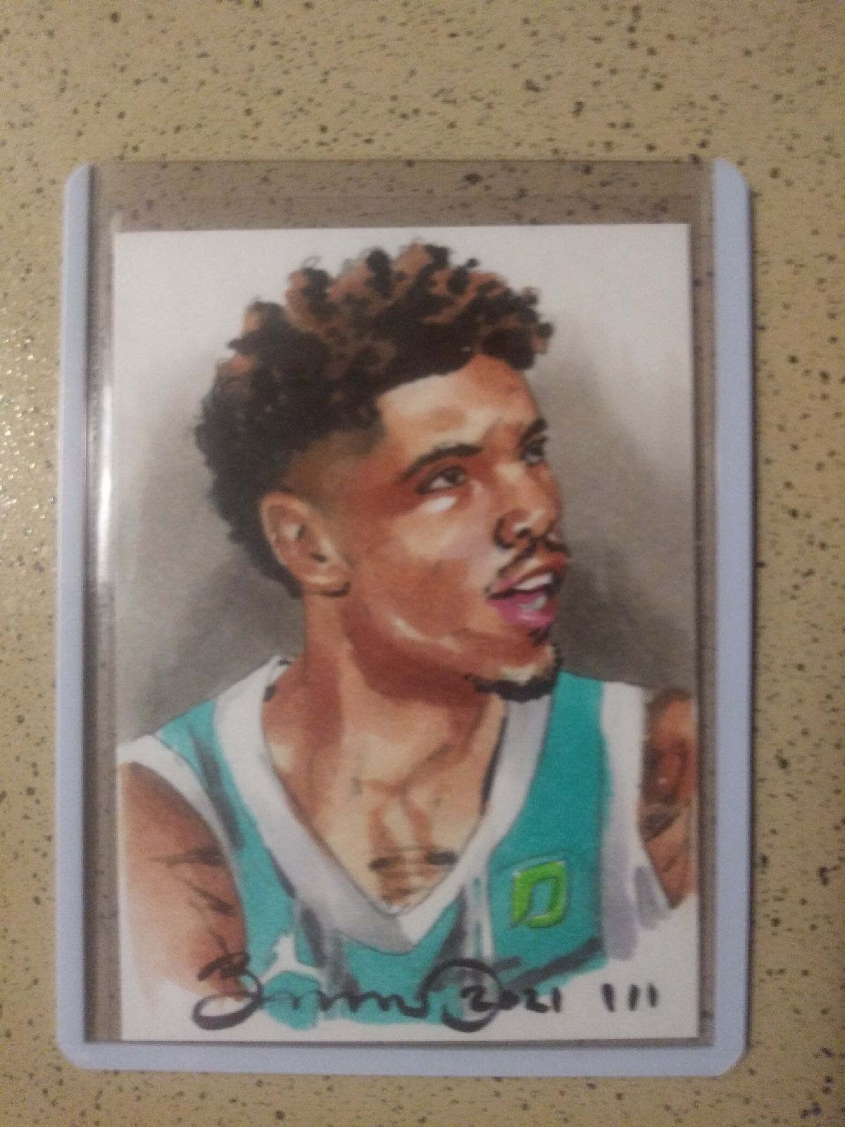 2020 Lamelo Ball 1/1 Original Sketch w COA