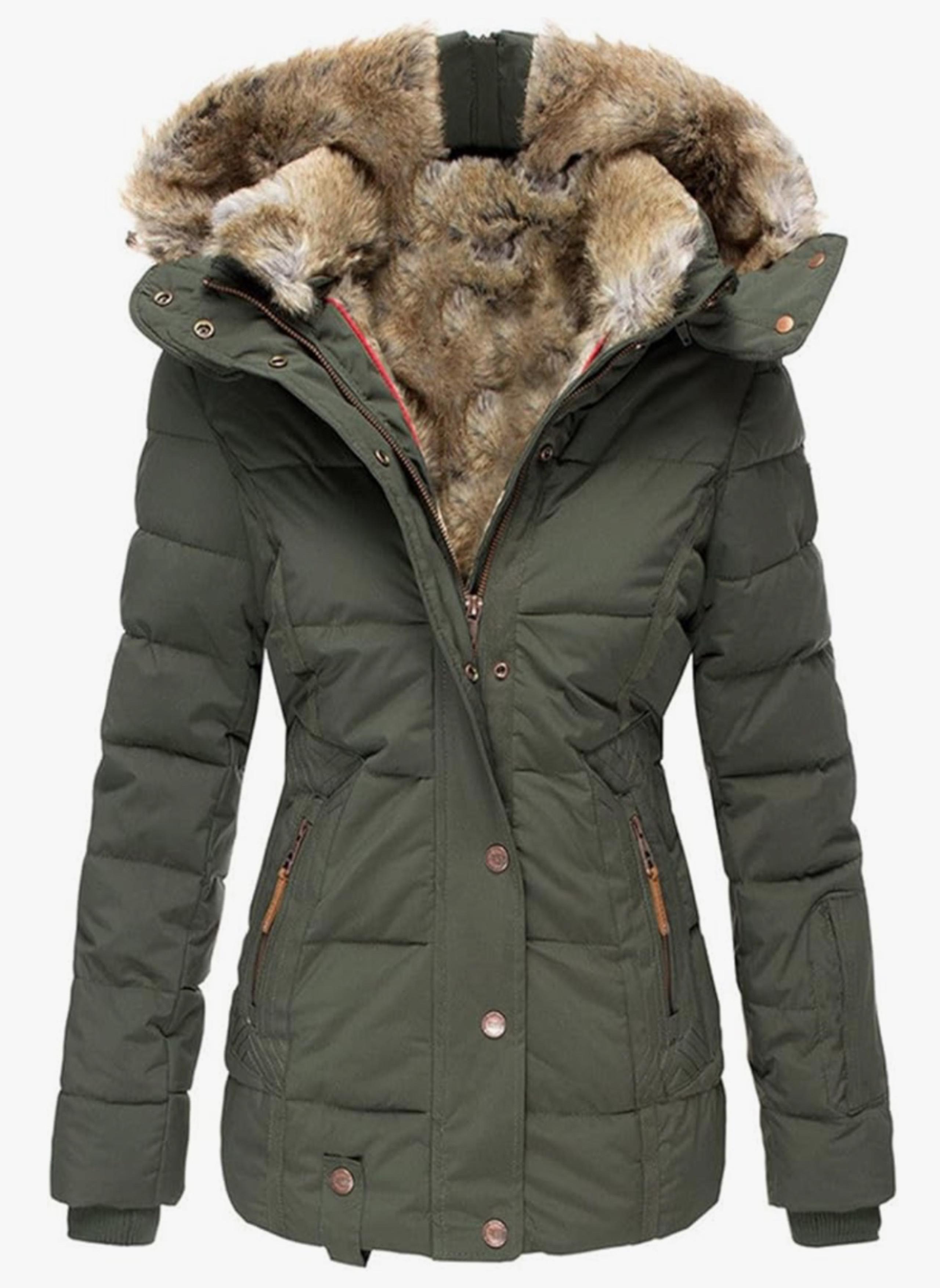 Women's Winter Military Hooded Coats, Size XL, but fit like S - Amazon