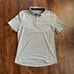 Lululemon Evolution Polo Bunker Stripe White Heathered Battleship Size Medium