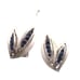 Vintage Crown Trifari Earrings, Brushed Silver Tone and Sapphire Blue Crystal