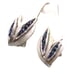 Vintage Crown Trifari Earrings, Brushed Silver Tone and Sapphire Blue Crystal