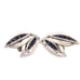 Vintage Crown Trifari Earrings, Brushed Silver Tone and Sapphire Blue Crystal