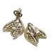 Vintage Crown Trifari Earrings, Brushed Silver Tone and Sapphire Blue Crystal