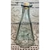 Handblown Hand Cut Glass Short Neck Decanter Hexagonal w/ Cork 8.25 Antique