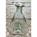 Handblown Hand Cut Glass Short Neck Decanter Hexagonal w/ Cork 8.25 Antique