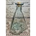 Handblown Hand Cut Glass Short Neck Decanter Hexagonal w/ Cork 8.25 Antique