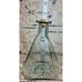 Handblown Hand Cut Glass Short Neck Decanter Hexagonal w/ Cork 8.25 Antique