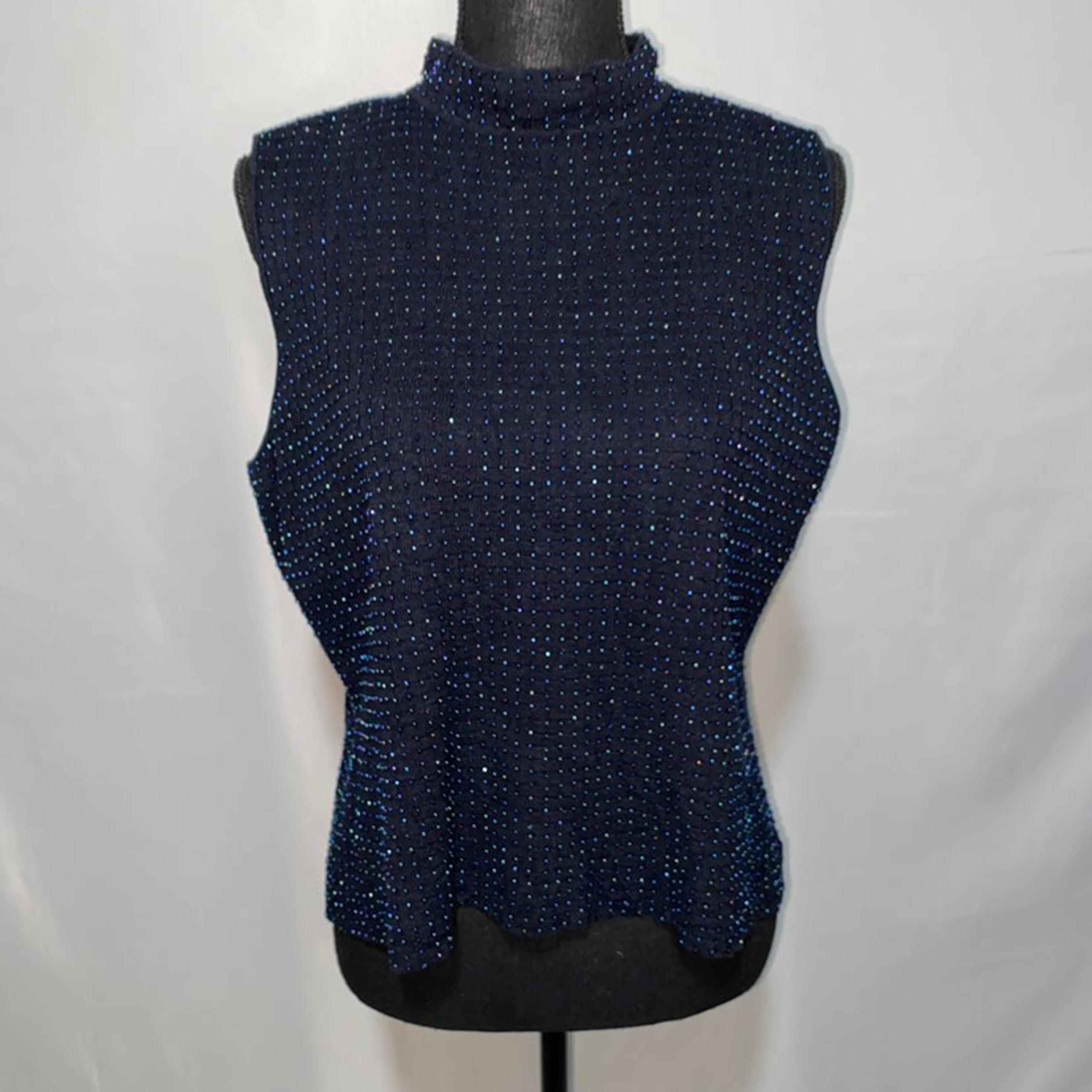 Liz Claiborne black blue tank top