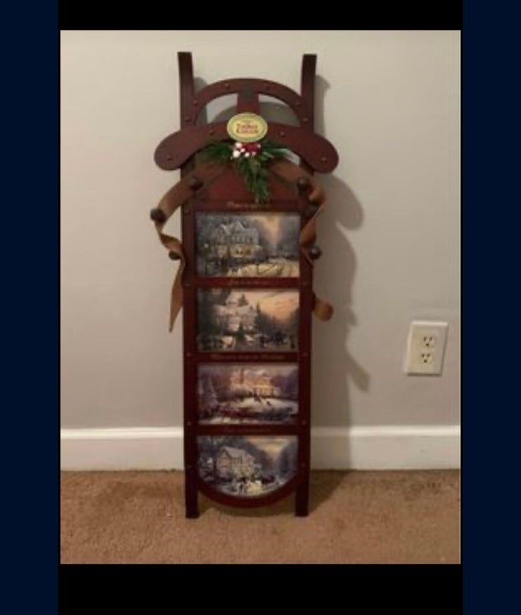 Rare Thomas Kinkade Wood Christmas