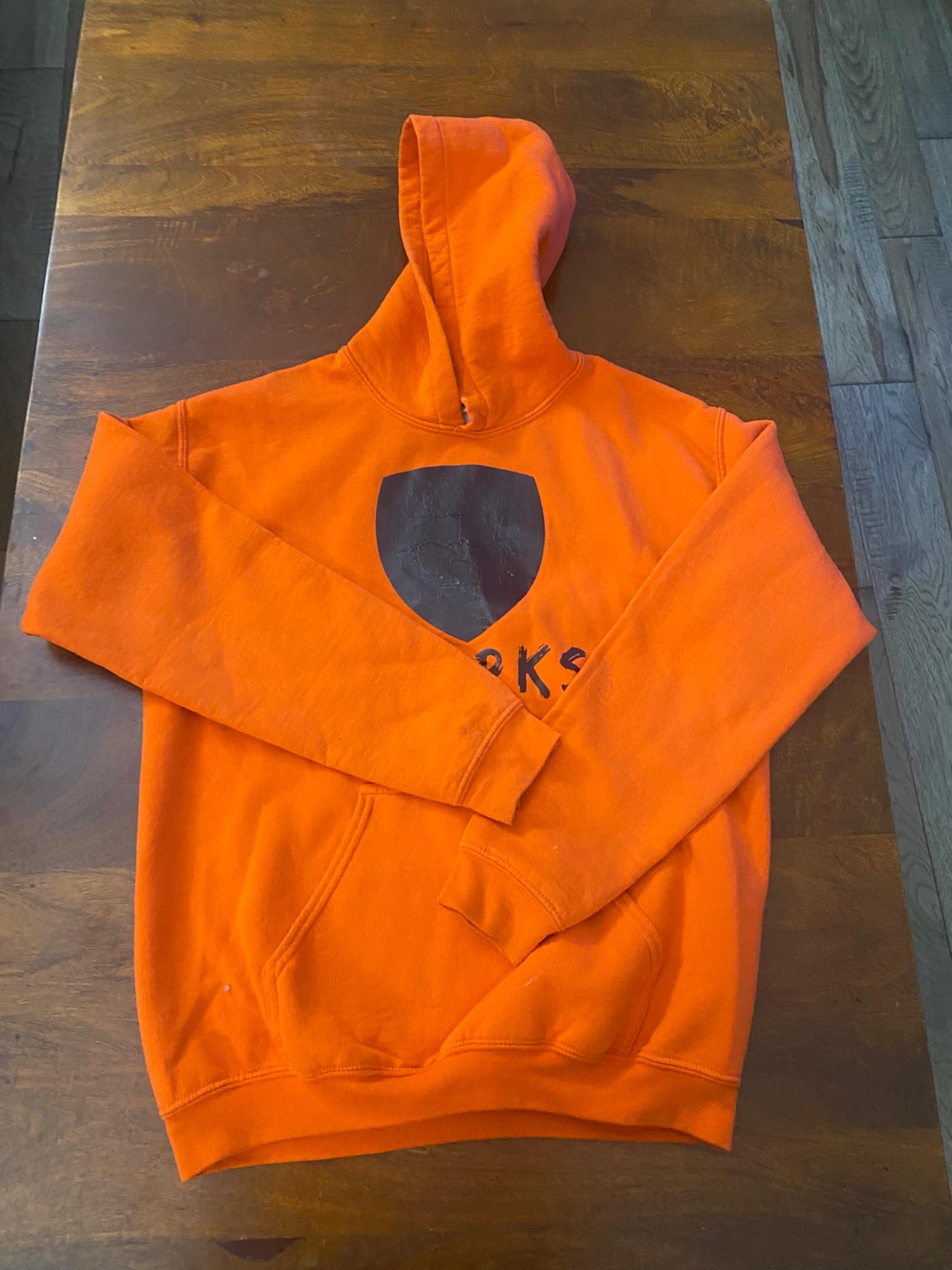 Gildan Women's Orange Fleece Hoodie Sweatshirt - Size XL - Preowned