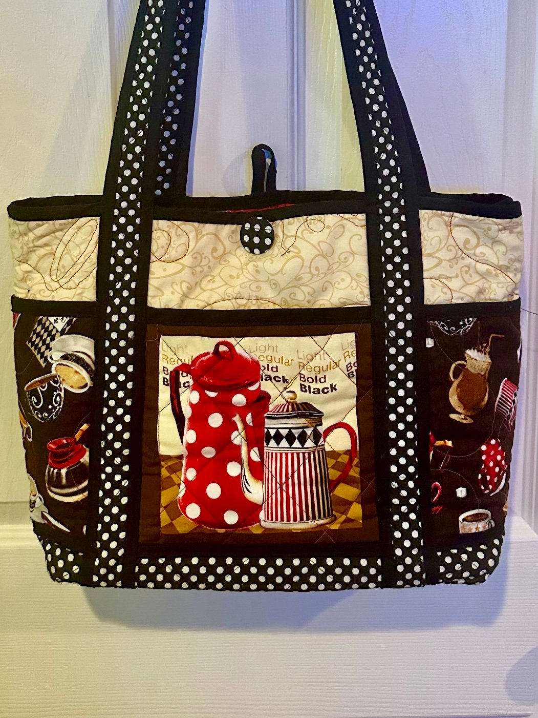 Ultimate 90s Coffee Tote GVC Handmade Quilted Global Village Coffeehouse Bag