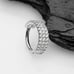 14K White Gold Brilliant Sparkle Triple Lined Gems Seamless Clicker Hoop Ring