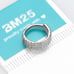 14K White Gold Brilliant Sparkle Triple Lined Gems Seamless Clicker Hoop Ring