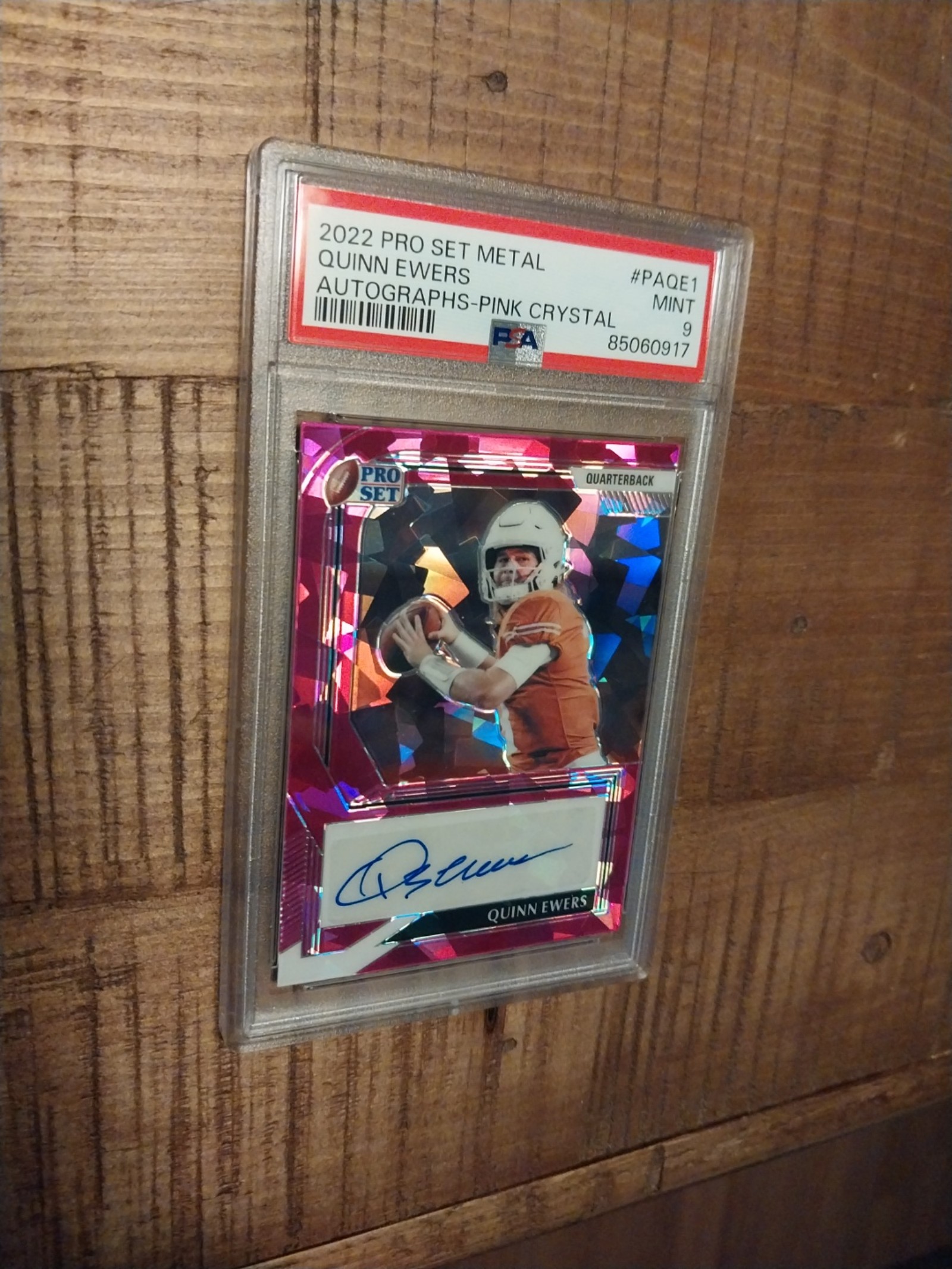 Quinn Ewers Auto Pink Crystal Rookie #9/15 PSA 9