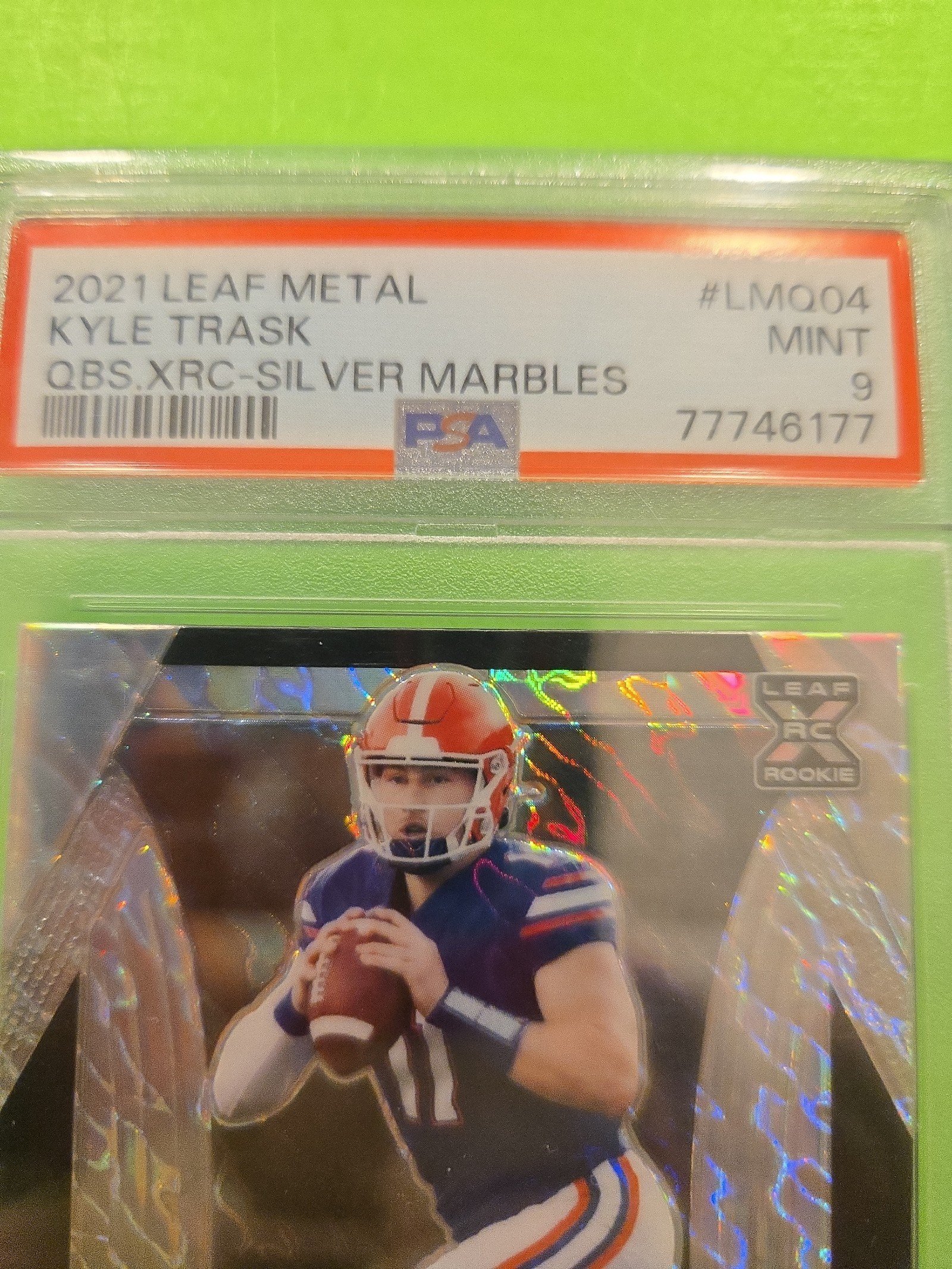 2021 LEAF METAL QUTERBACK KYLE TRASK QBS.XRC-SILVER MARBLES PSA 9