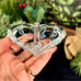 Vintage Antique German Mid-Century Modern Heart-Shaped Crystal Glass Ring Holder