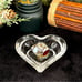 Vintage Antique German Mid-Century Modern Heart-Shaped Crystal Glass Ring Holder