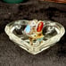 Vintage Antique German Mid-Century Modern Heart-Shaped Crystal Glass Ring Holder
