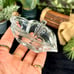 Vintage Antique German Mid-Century Modern Heart-Shaped Crystal Glass Ring Holder