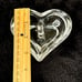 Vintage Antique German Mid-Century Modern Heart-Shaped Crystal Glass Ring Holder