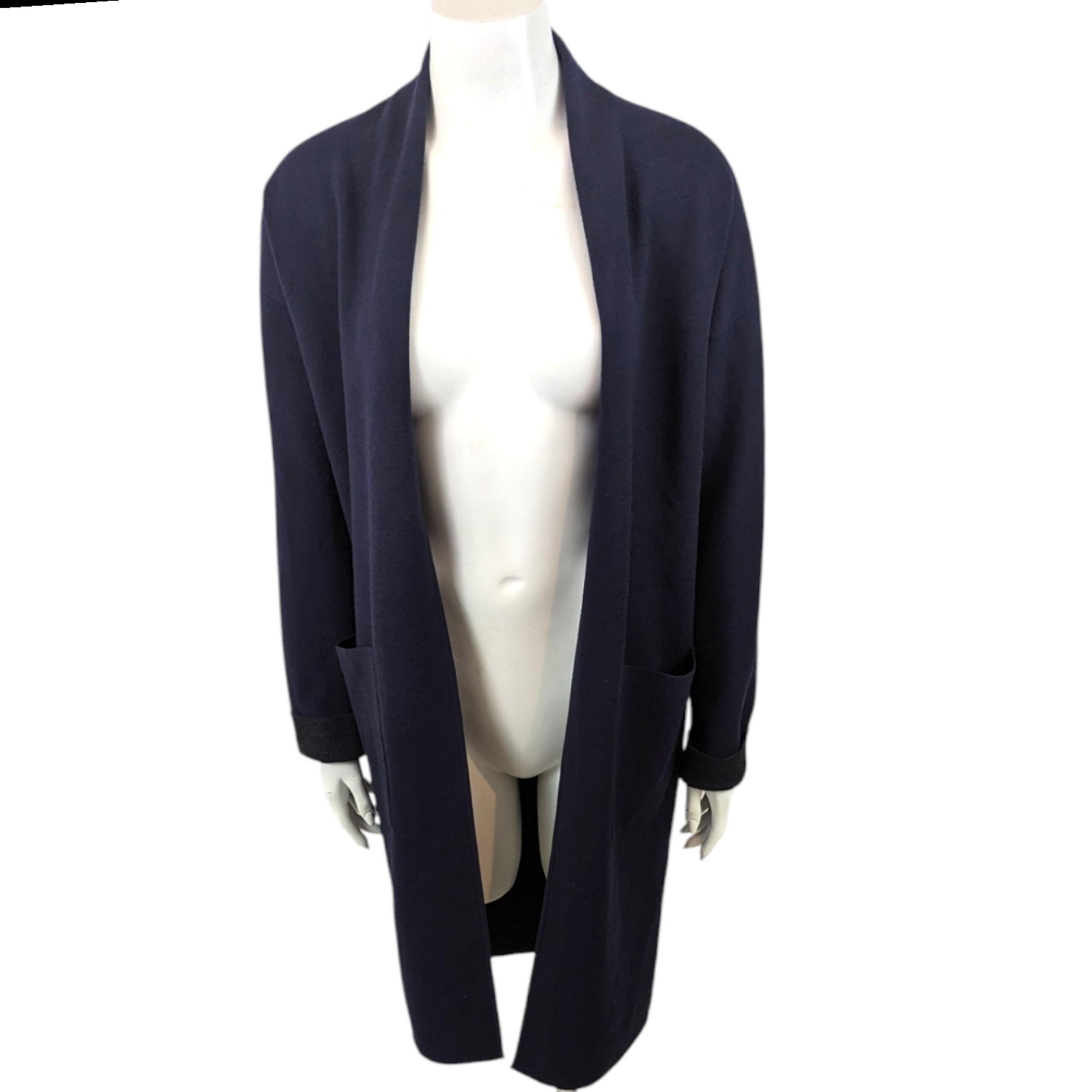 Theory Armelle Wool Cardigan Coat Sweater Womens Small Navy Blue