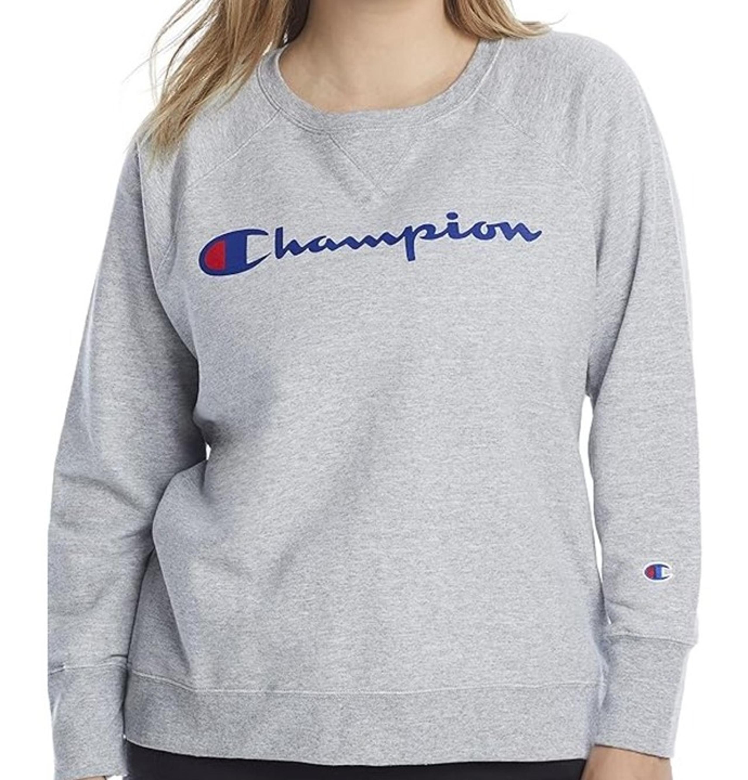 Champion Womens Sweatshirt Ash Grey Size 2X
