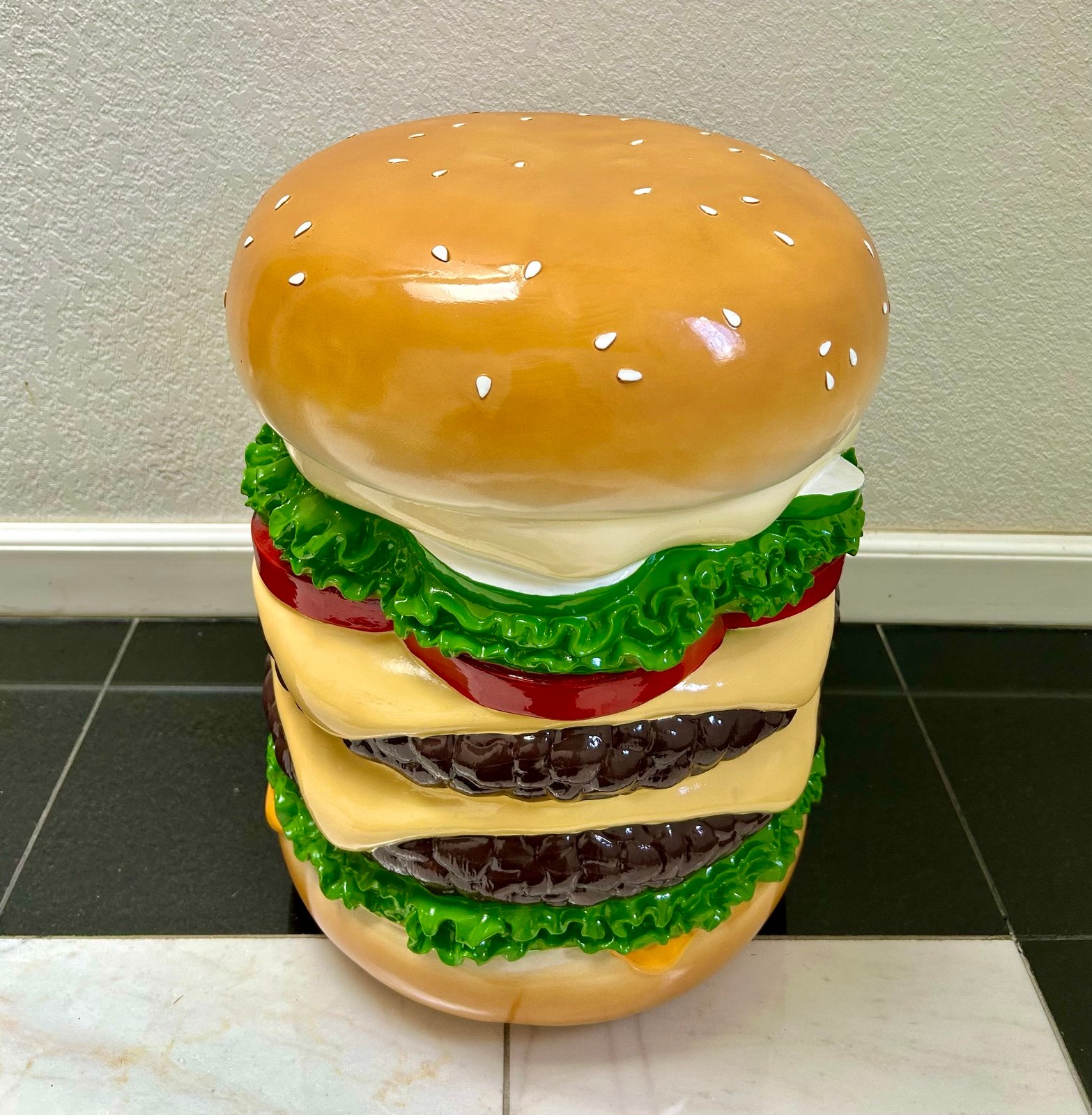 Hamburger Cheeseburger Stool / Viral Food Stool Side Table