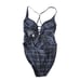 Becca Color Play Crochet Plunge One-Piece Swimsuit Size L NWT