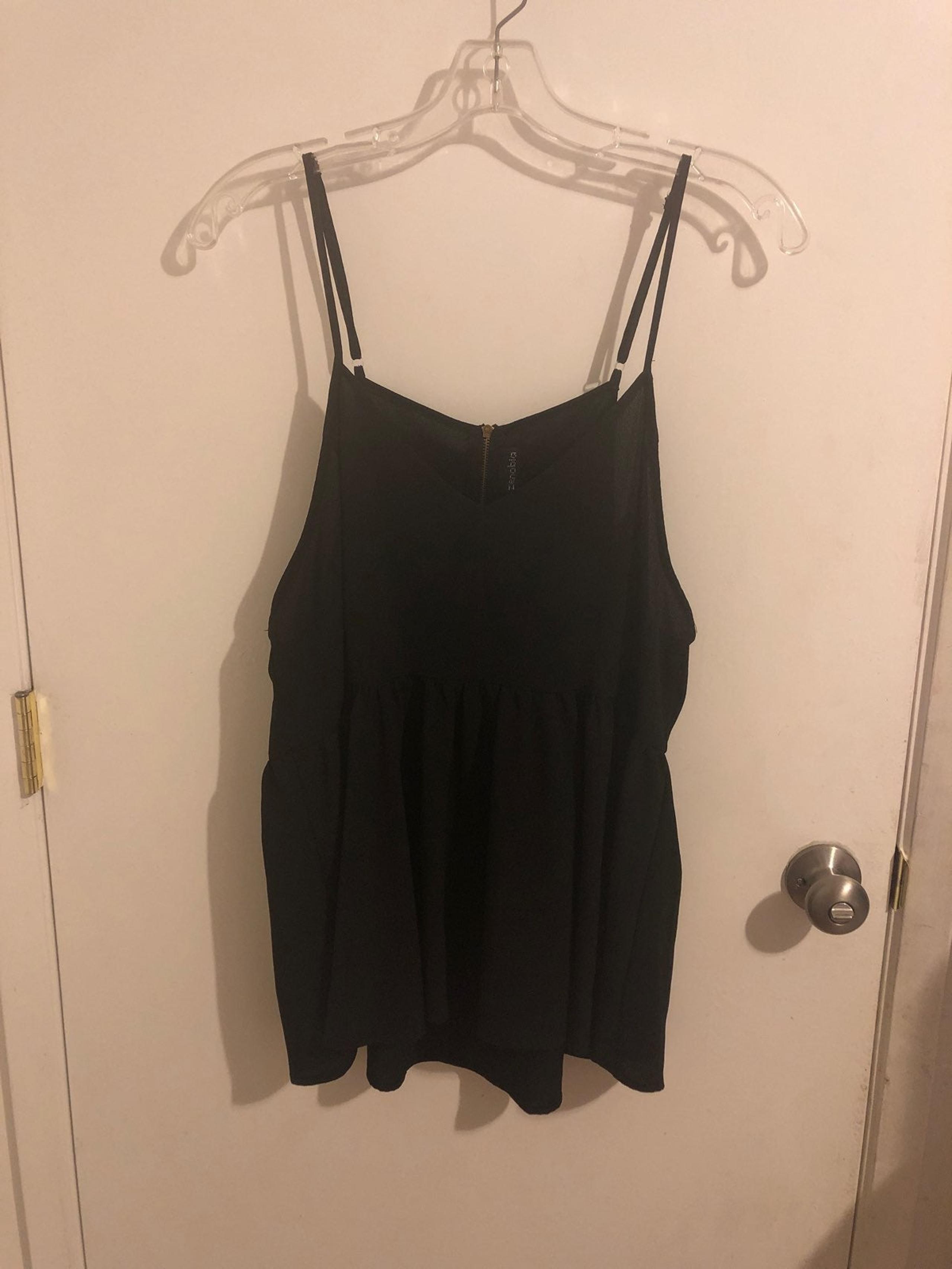 Black Babydoll Peplum Top