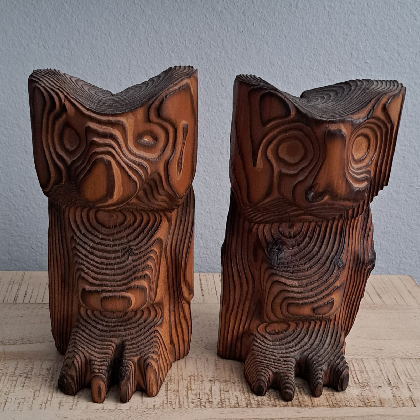 Wood Owl Bookends