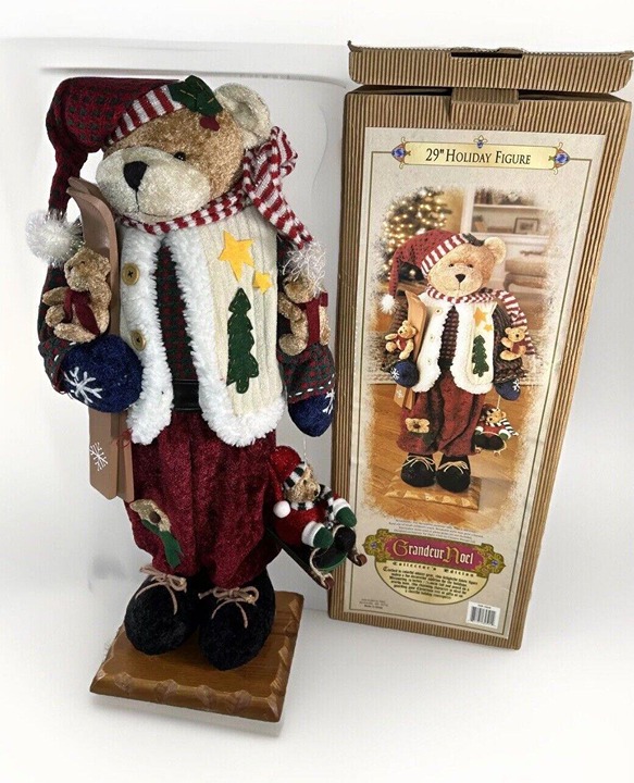 Grandeur Noel Holiday Figure 2001 Christmas Ski Bear