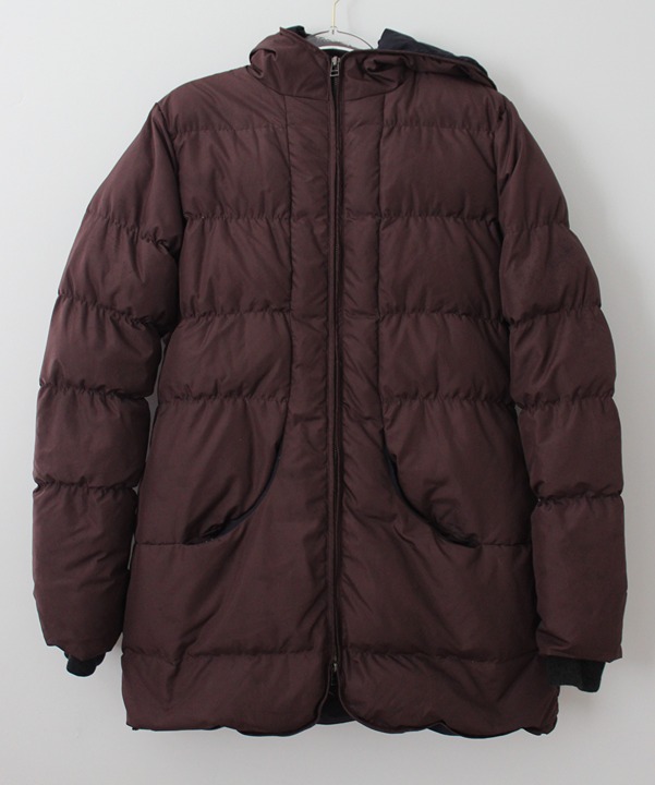 Sundance Womens Puff Long Jacket With Hood Brown Size M Pre-Owned