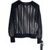 Blanc Noir Sweatshirt Women's Size X-Small Black Linear Mesh Moto Goth Rocker