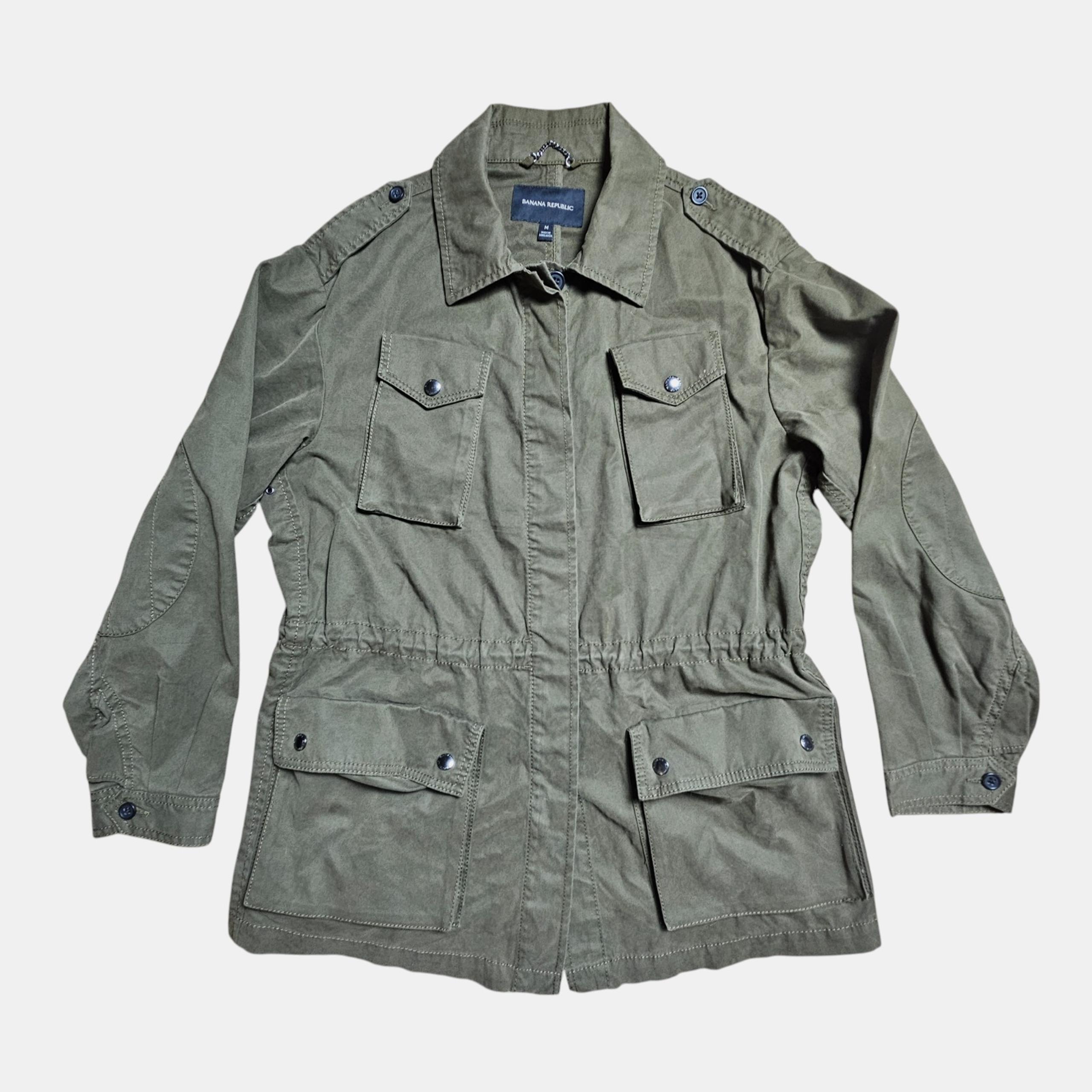 Banana Republic Womens Utility Military Jacket M Canvas Cotton Gorpcore Outdoor