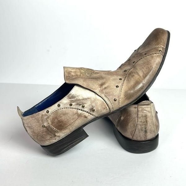 New Mark Nason Rock Never Dies Taupe Dragon Leather Studded Shoes Sz 11,5 Vtg