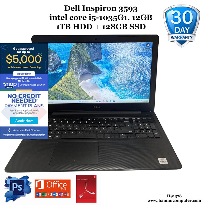 Dell Inspiron 3593, Intel Core i5- 1035G1, 12GB, 128GB SSD+1TB HDD