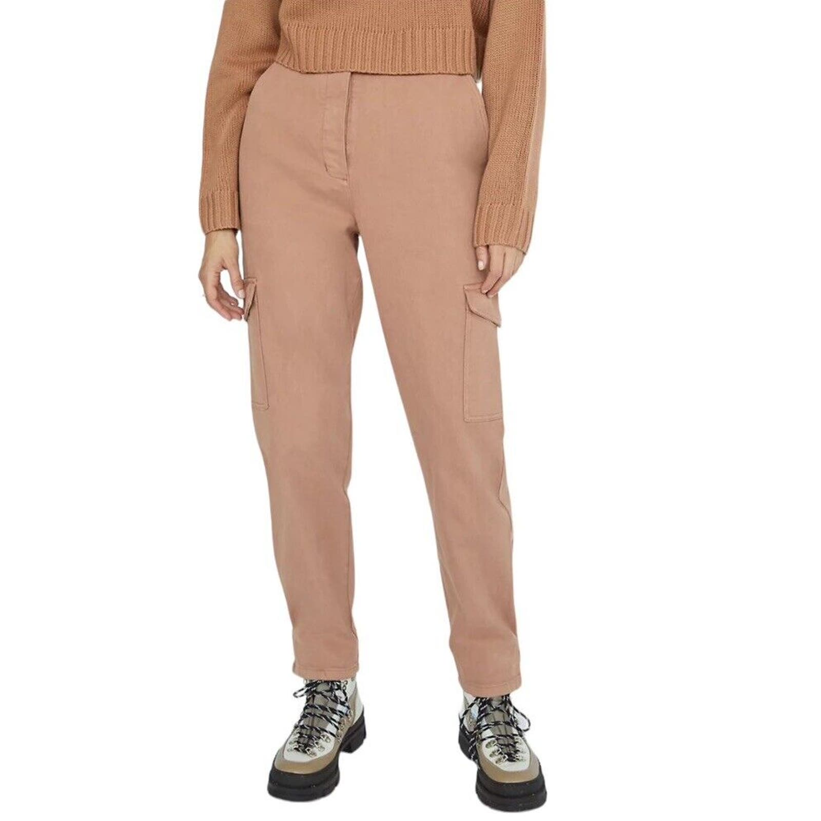 Aritzia Wilfred Free Modern Cargo Utility Pants Women 6 Taupe Twill Pockets