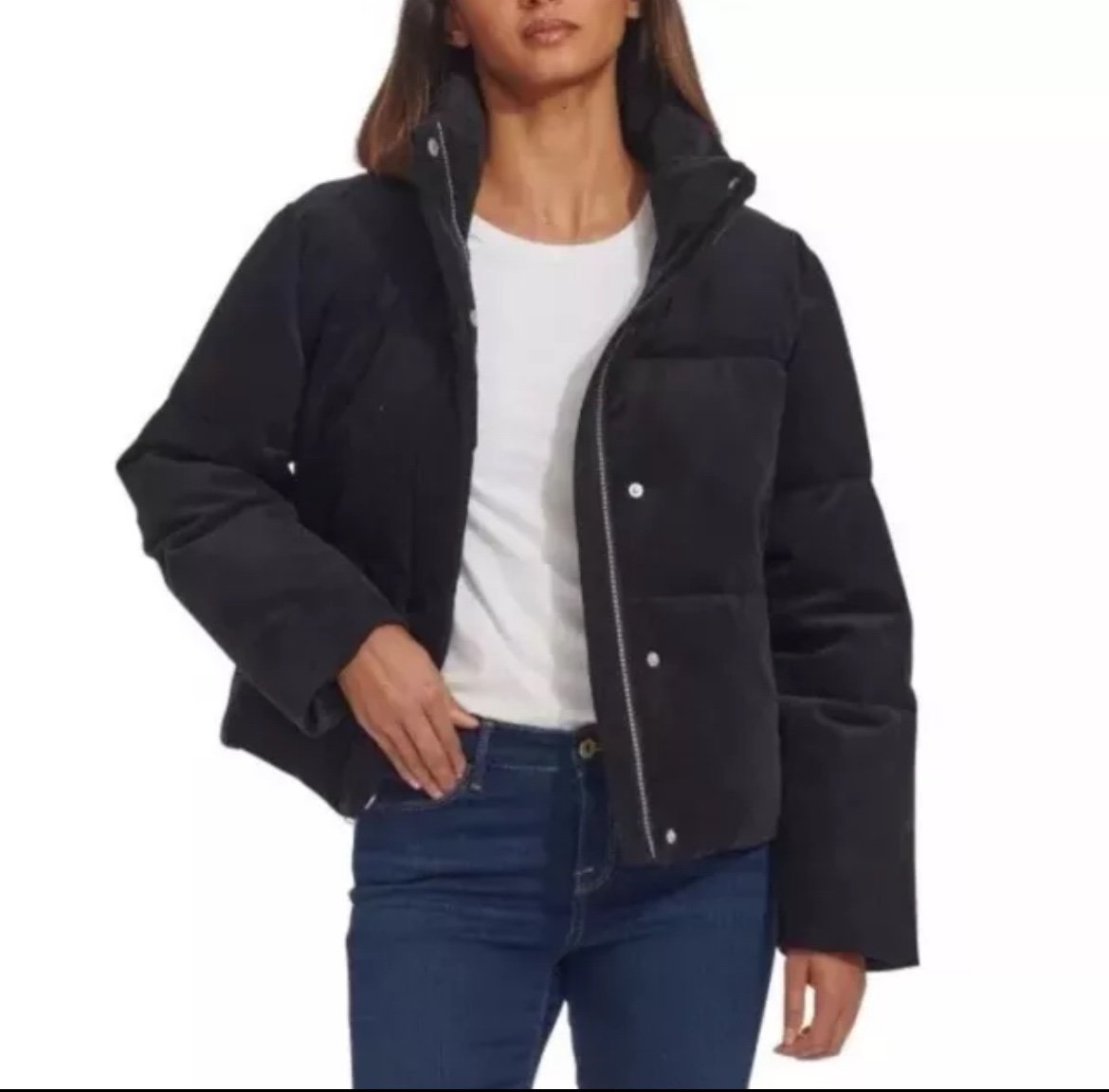 Levi's Ladies Corded Puffer Jacket Black Size Small Corduroy NWT