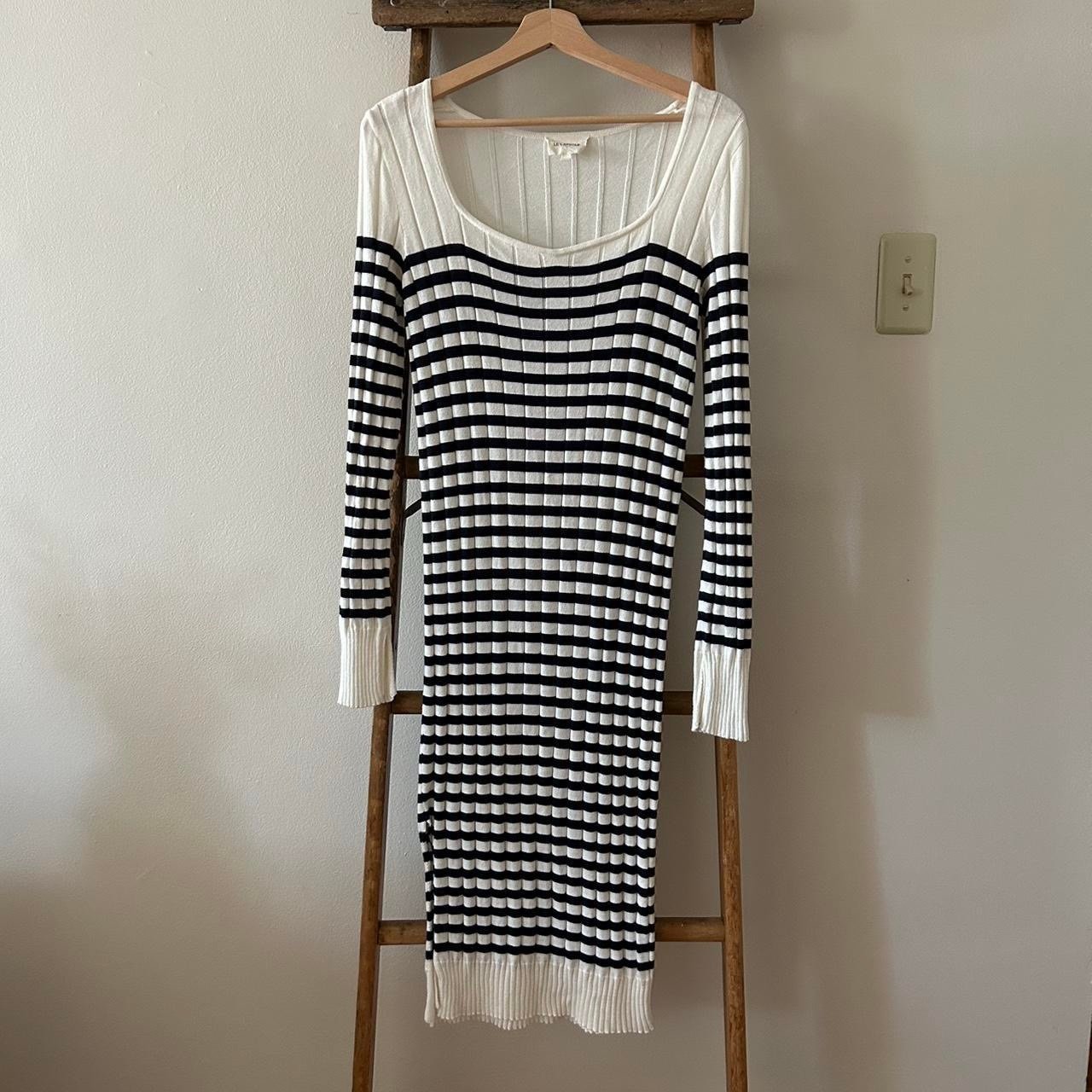 le capsole striped midi dress