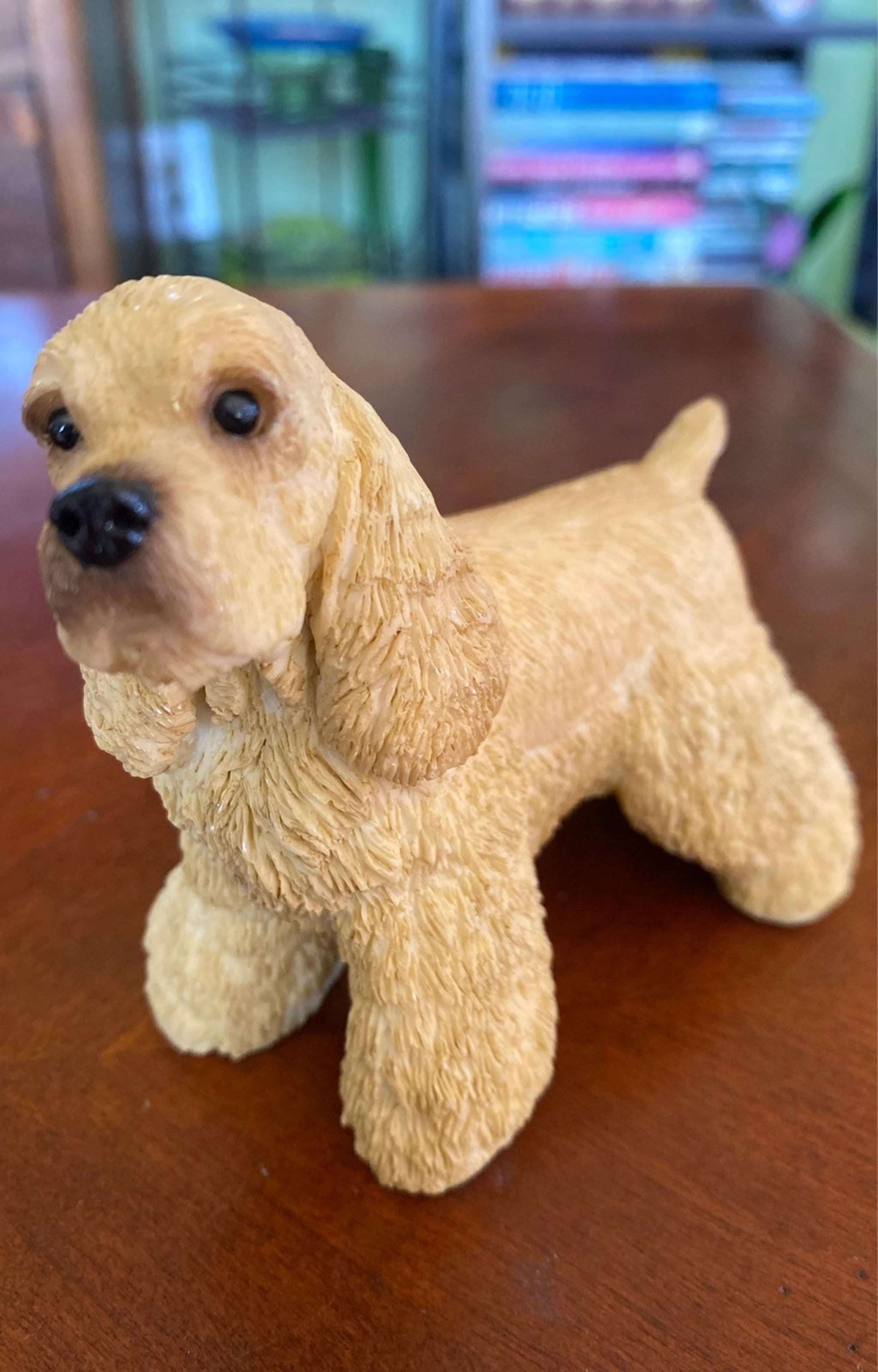 VTG Blonde Cocker Spaniel Resin Stone Figurine