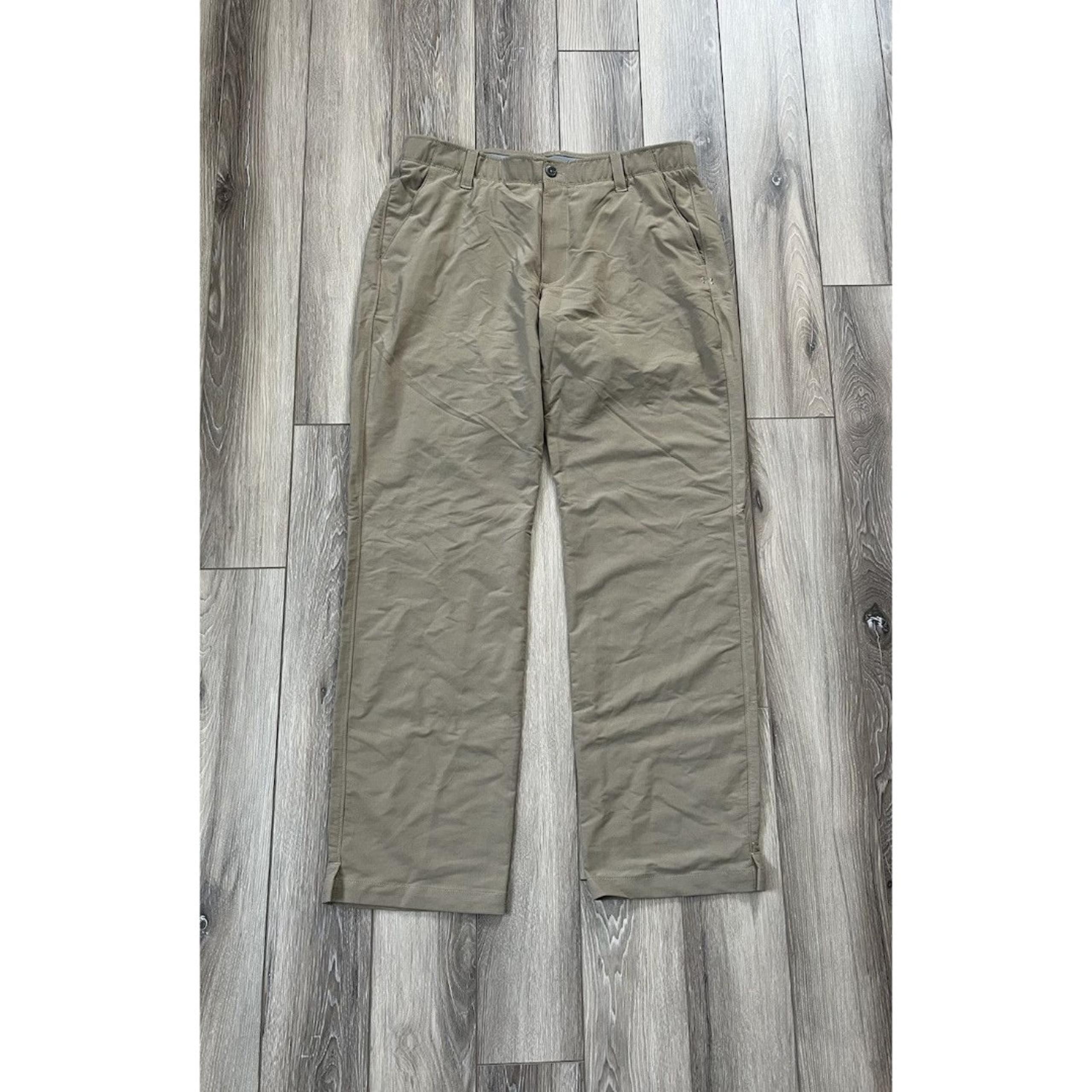 Under Armour Mens Pants 36x32 Brown Khaki Match Play Performance Golf Outdoor