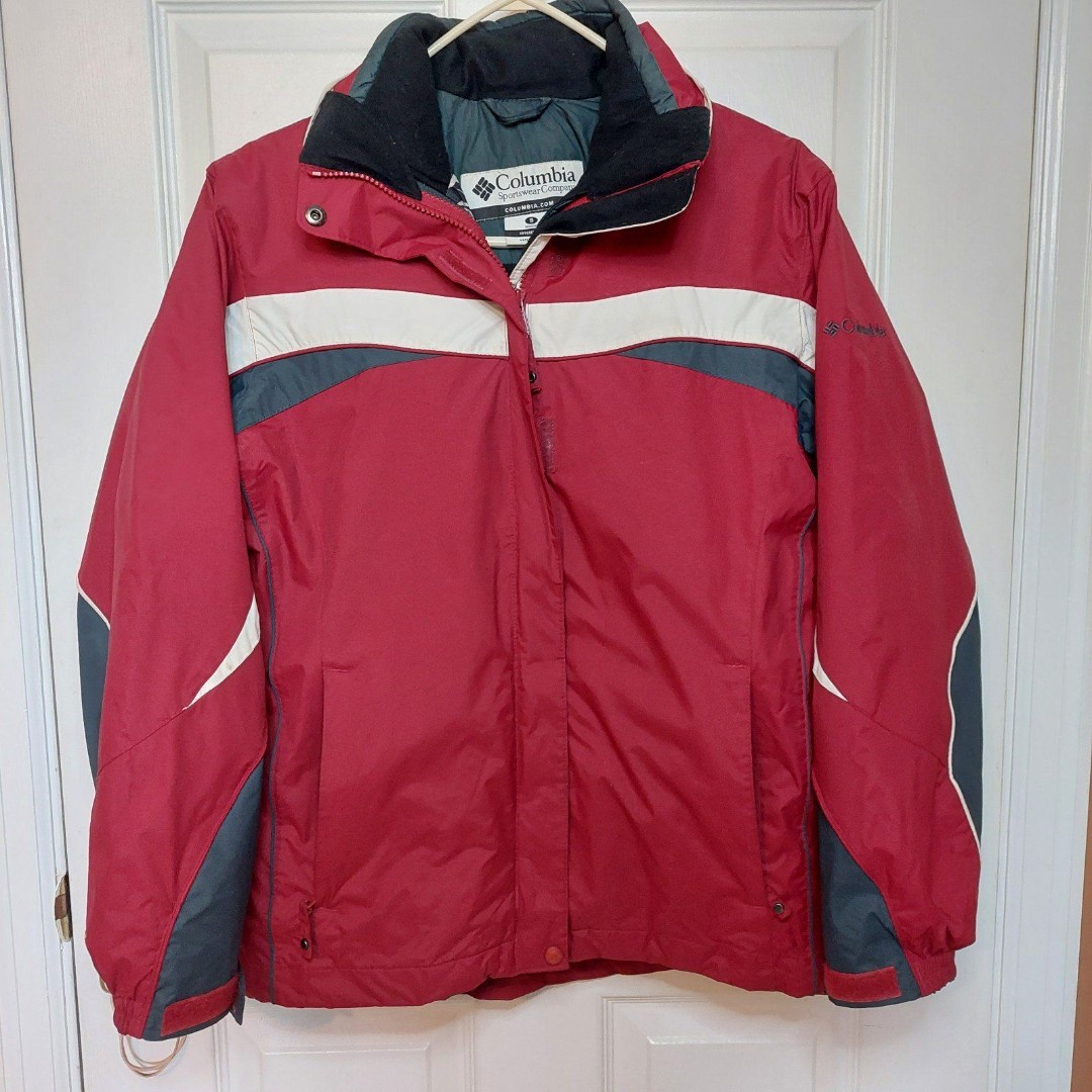 Columbia Interchange Red Waterproof Core Coat 3 in One Puffer Jacket Liner Sz S