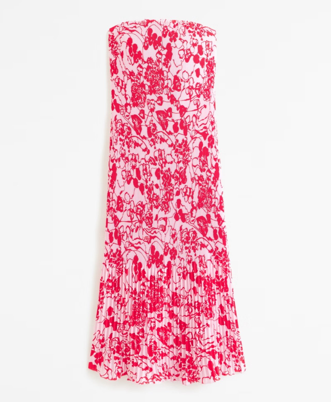 Abercrombie Pleated Strapless Midi Dress